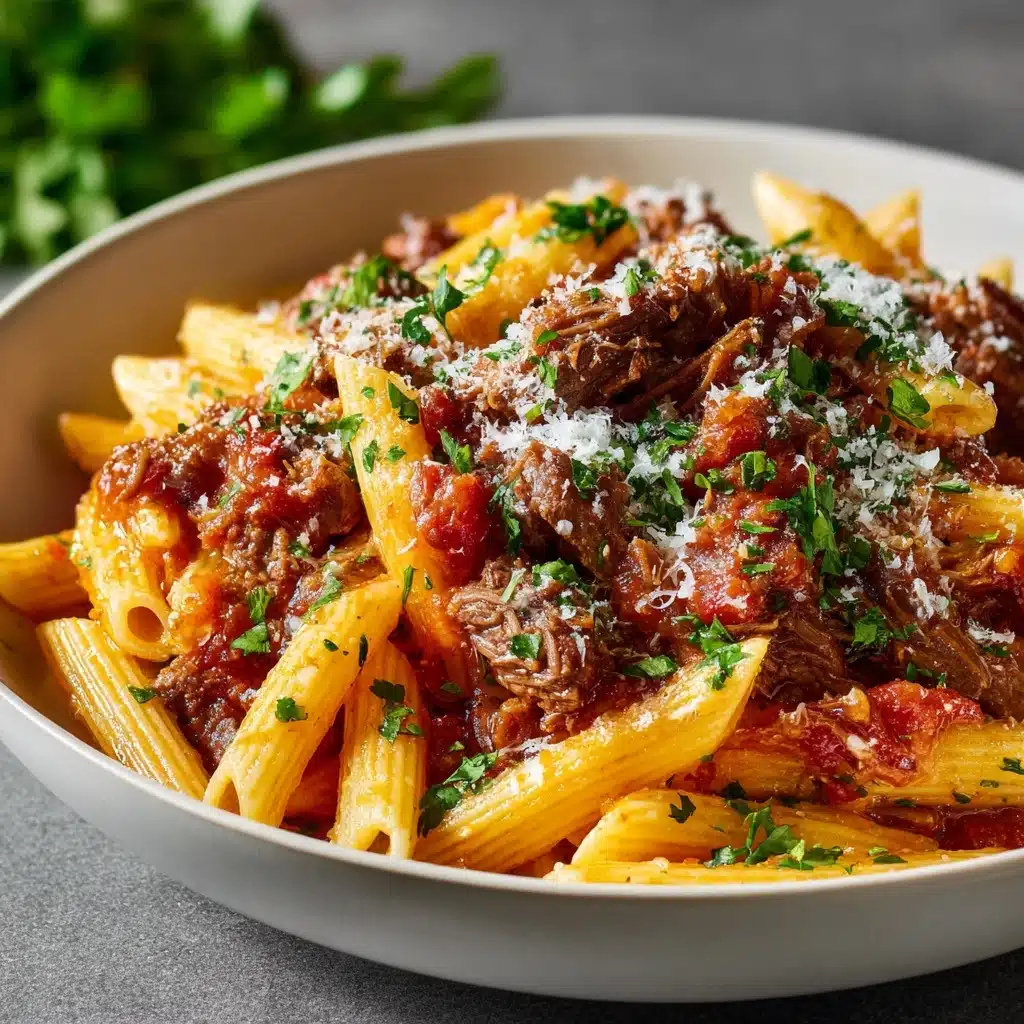 Garlic Beef Pasta Recipe - Recipe Image