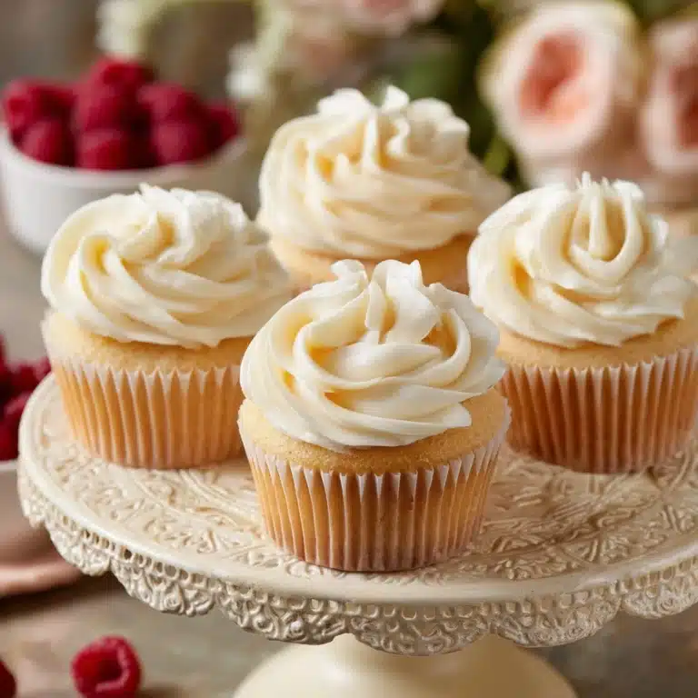 Almond Wedding Cake Cupcakes with Raspberry Filling Recipe