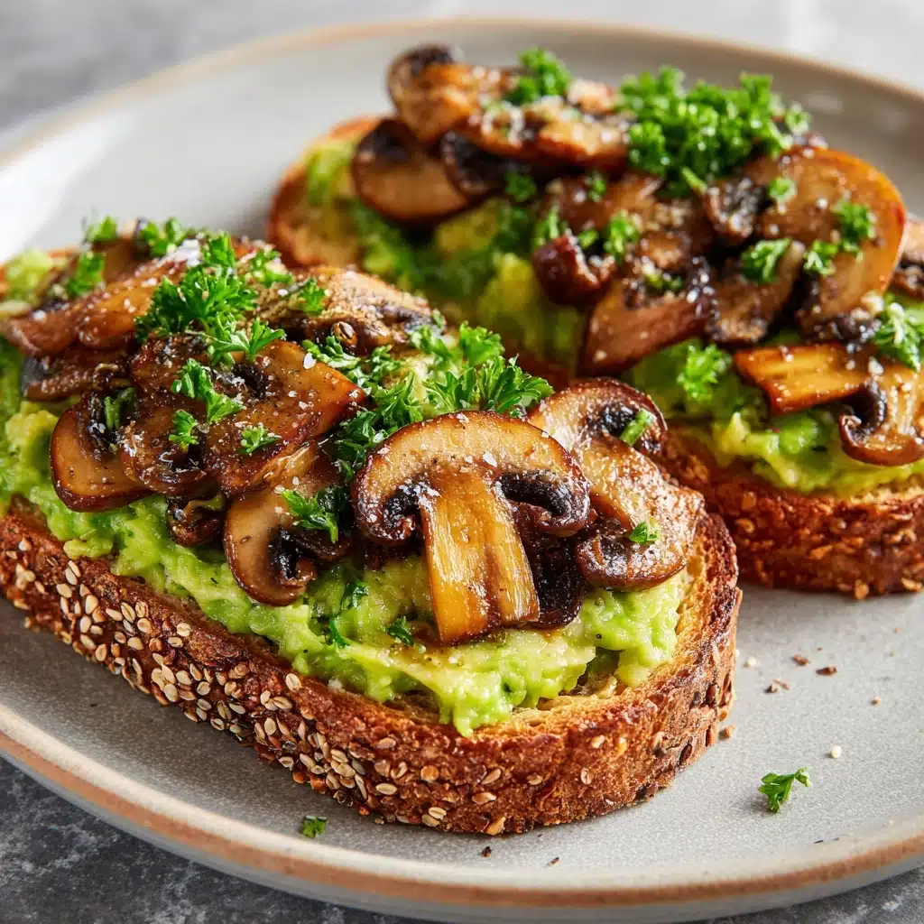 Garlicky Avocado Mushroom Toast Recipe - Recipe Image
