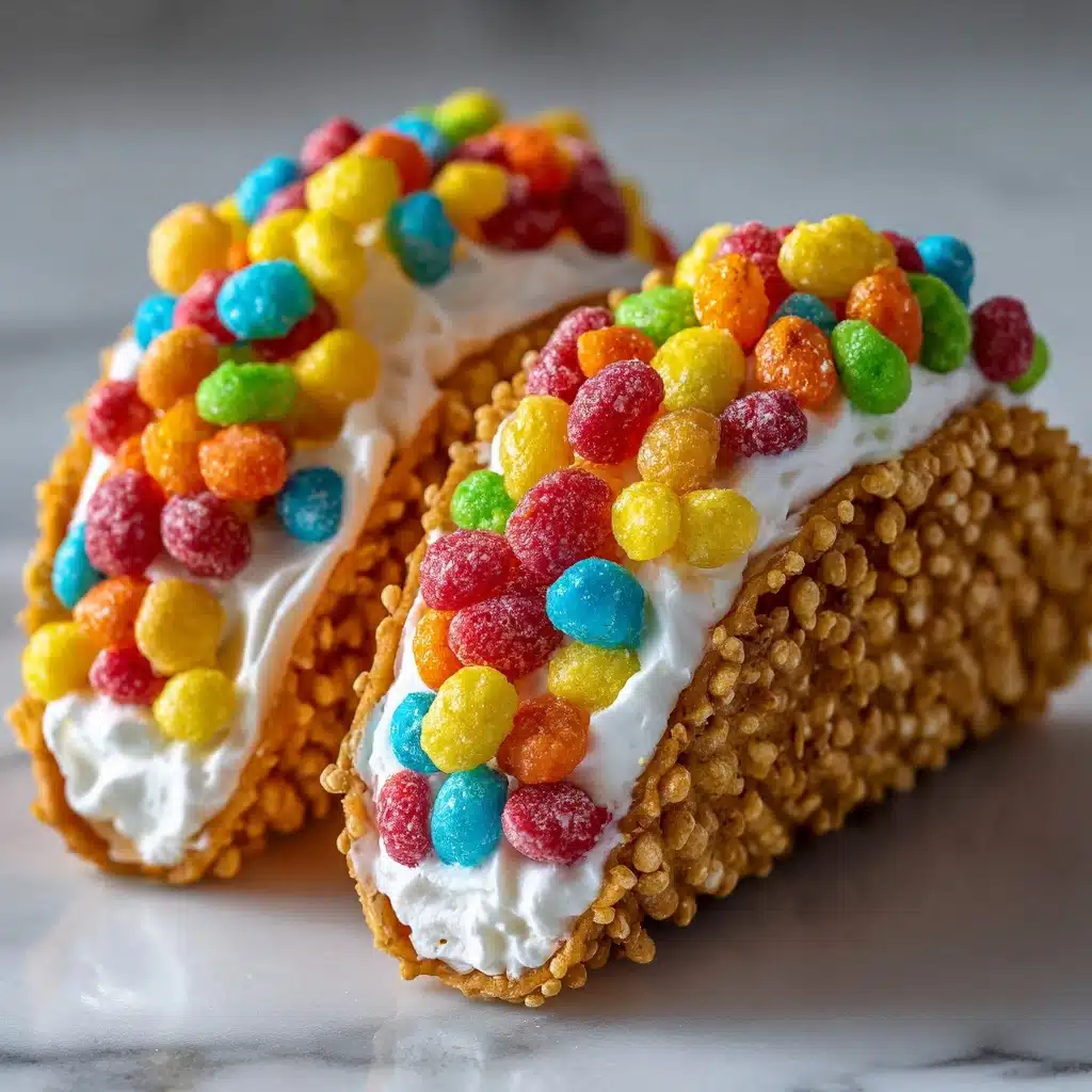 Fruity Pebbles Cheesecake Tacos Recipe - Recipe Image
