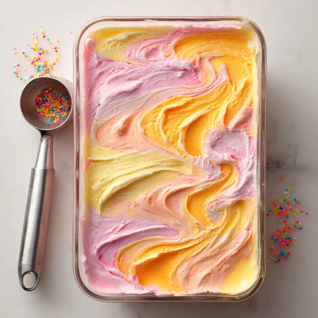 Jello Rainbow Sherbet Ice Cream Recipe - Recipe Image