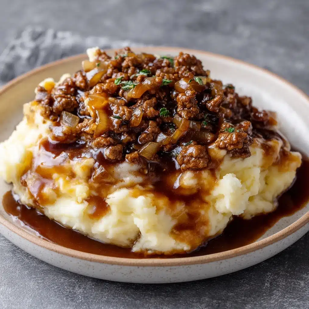 Ground Beef and Gravy Over Mashed Potatoes Recipe - Recipe Image