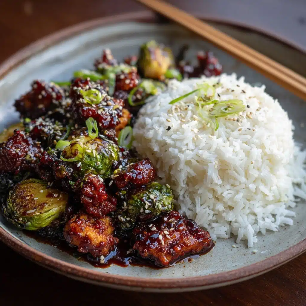 Best Air Fryer Sweet Chili Chicken and Brussels Sprouts Recipe - Recipe Image