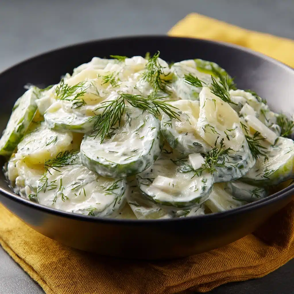 Dad’s Creamy Cucumber Salad Recipe - Recipe Image