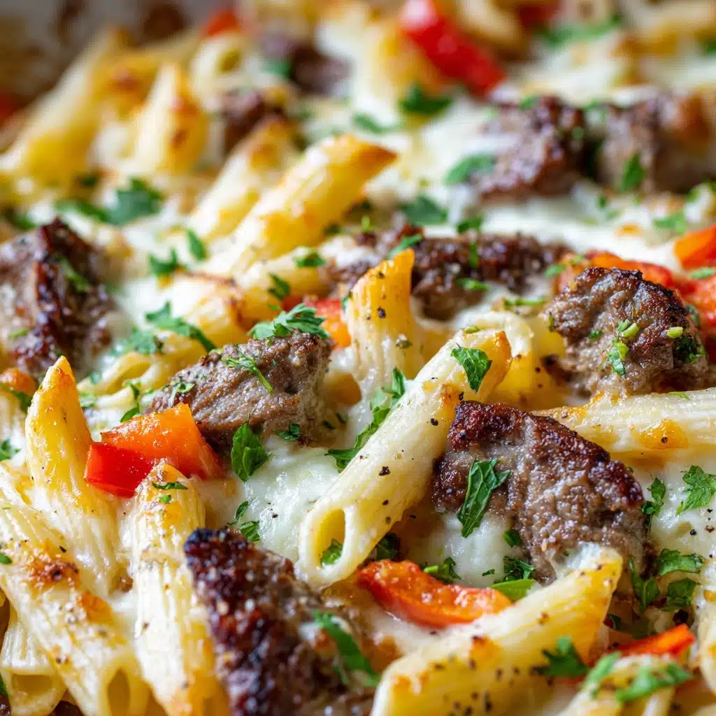 Philly Cheesesteak Pasta Recipe - Recipe Image
