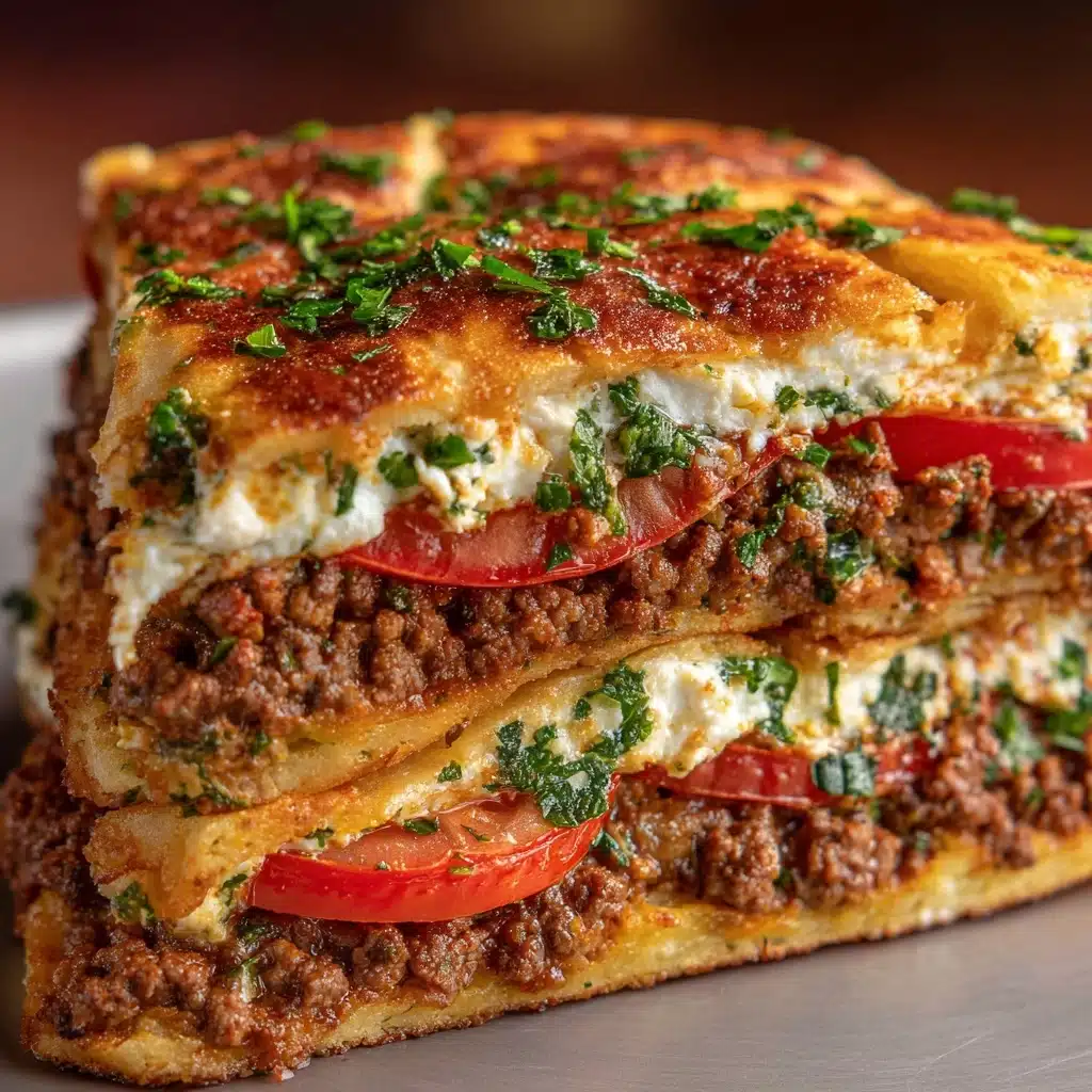 Slow-Cooked Beef Pizza Burgers Recipe - Recipe Image