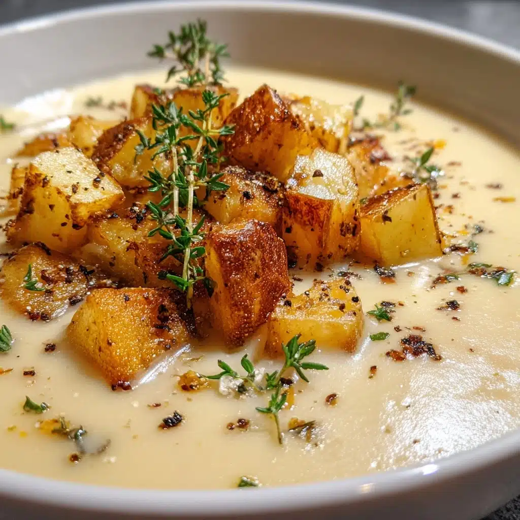 Creamy Roasted Garlic Potato Soup Recipe - Recipe Image