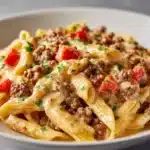 Creamy Rotel Pasta with Ground Beef Recipe