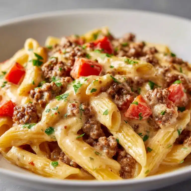 Creamy Rotel Pasta with Ground Beef Recipe
