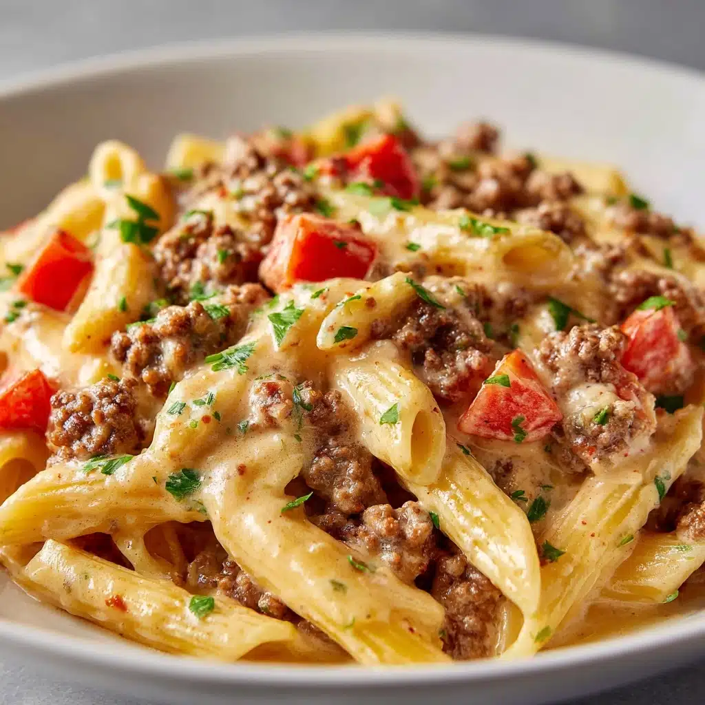 Creamy Rotel Pasta with Ground Beef Recipe