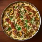 One Pot Creamy Parmesan Chicken with Mushroom Rice Recipe