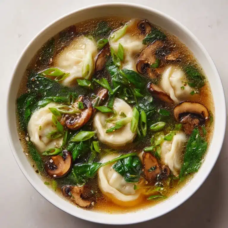 Potsticker Soup with Mushrooms & Bok Choy Recipe