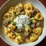 One-Skillet Beef Stroganoff Tortellini Recipe