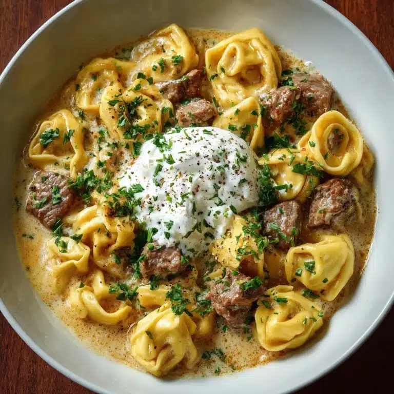 One-Skillet Beef Stroganoff Tortellini Recipe