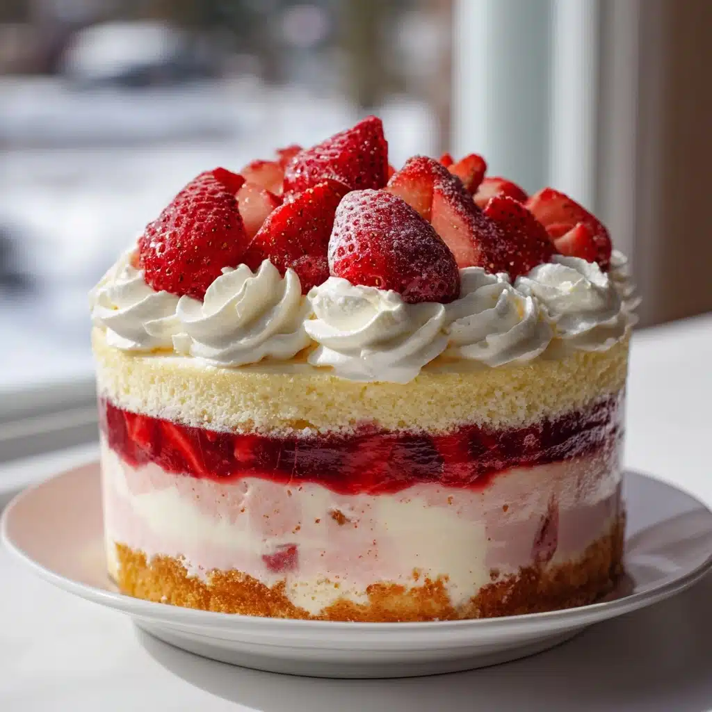 Vanilla Strawberry Ombre Cake Recipe - Recipe Image