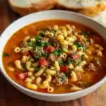 Beef & Tomato Macaroni Soup Recipe