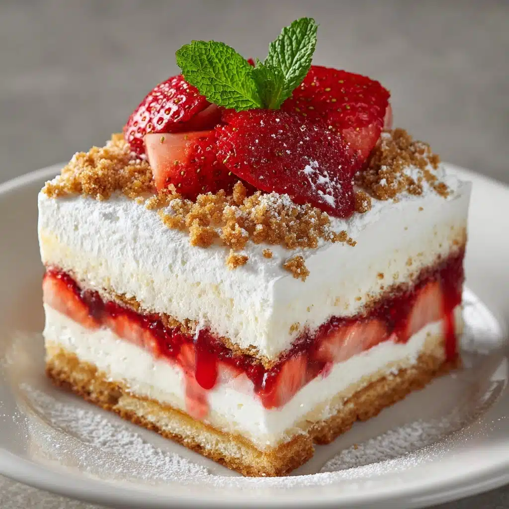 No Bake Strawberry Cheesecake Lasagna Recipe - Recipe Image
