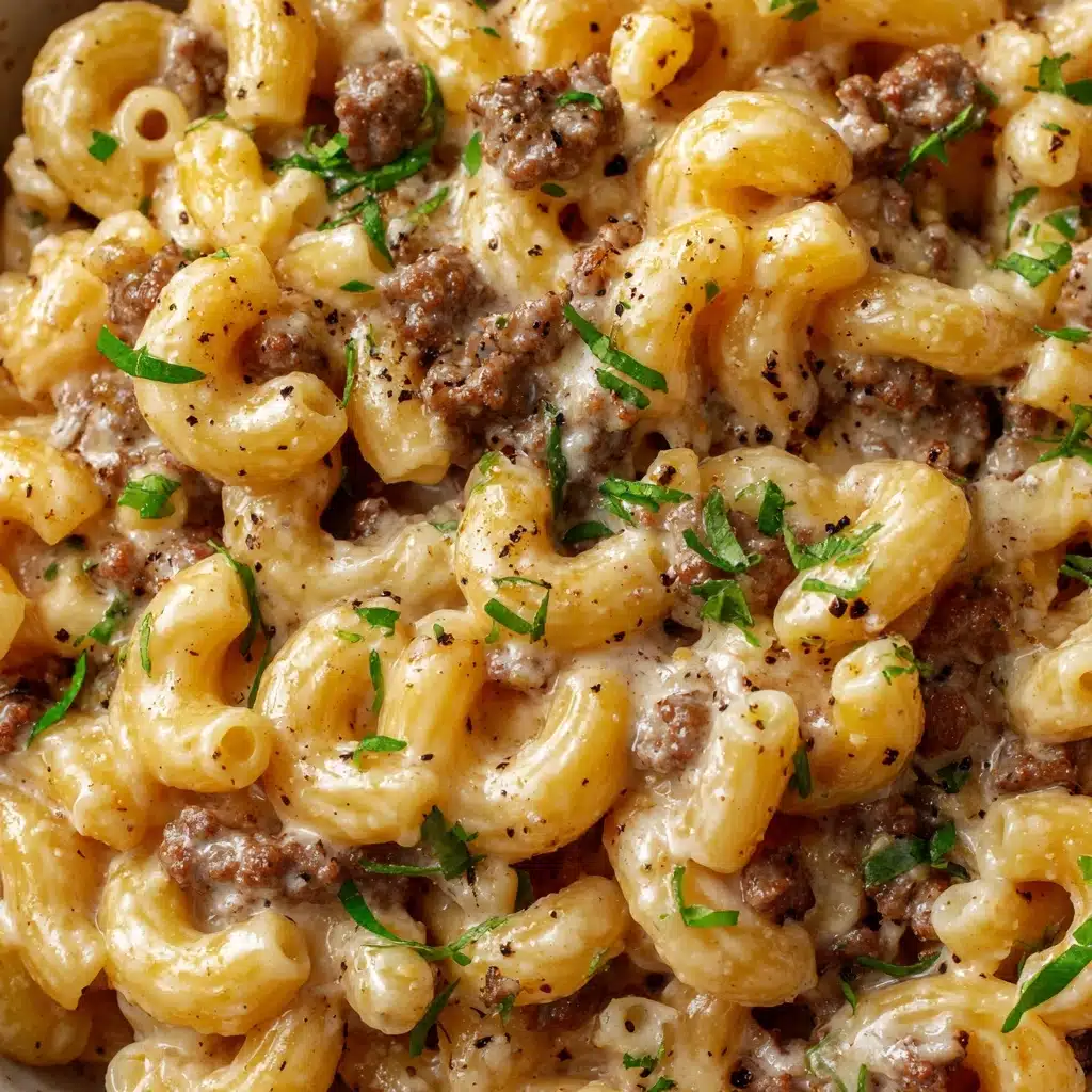 Creamy Ground Beef Alfredo Pasta Recipe - Recipe Image