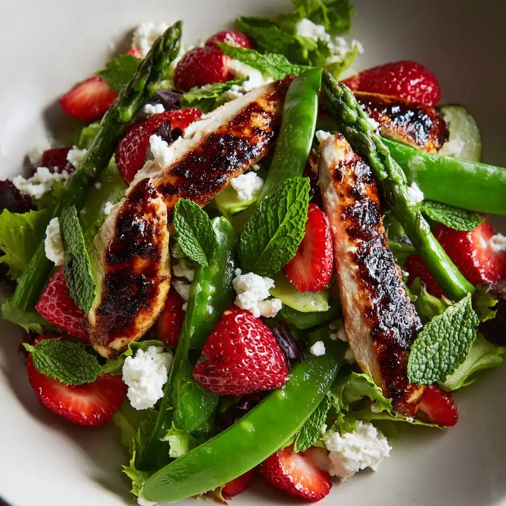 Strawberry Chicken Salad with Mint & Goat Cheese Recipe - Recipe Image