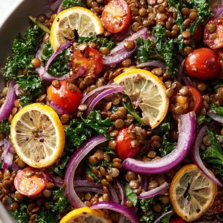 Lemon Pesto Lentil Salad Recipe