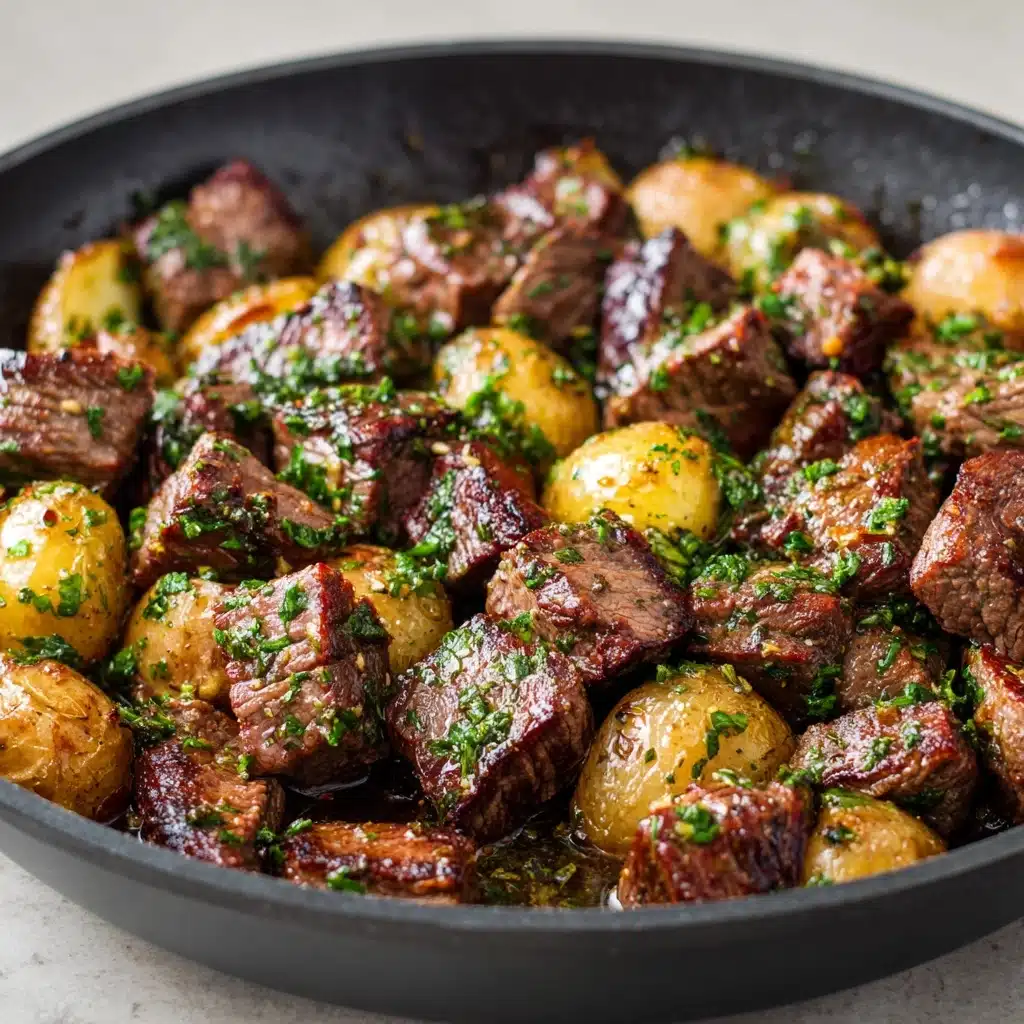 Garlic Butter Steak Bites and Potatoes Recipe - Recipe Image