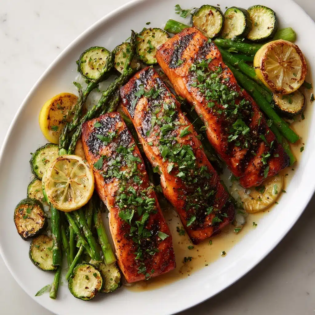 Grilled Salmon & Vegetables Recipe - Recipe Image