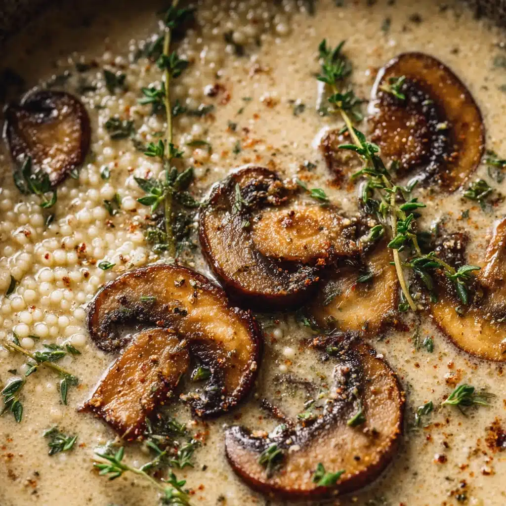 Creamy Mushroom & Pearl Couscous Soup Recipe - Recipe Image