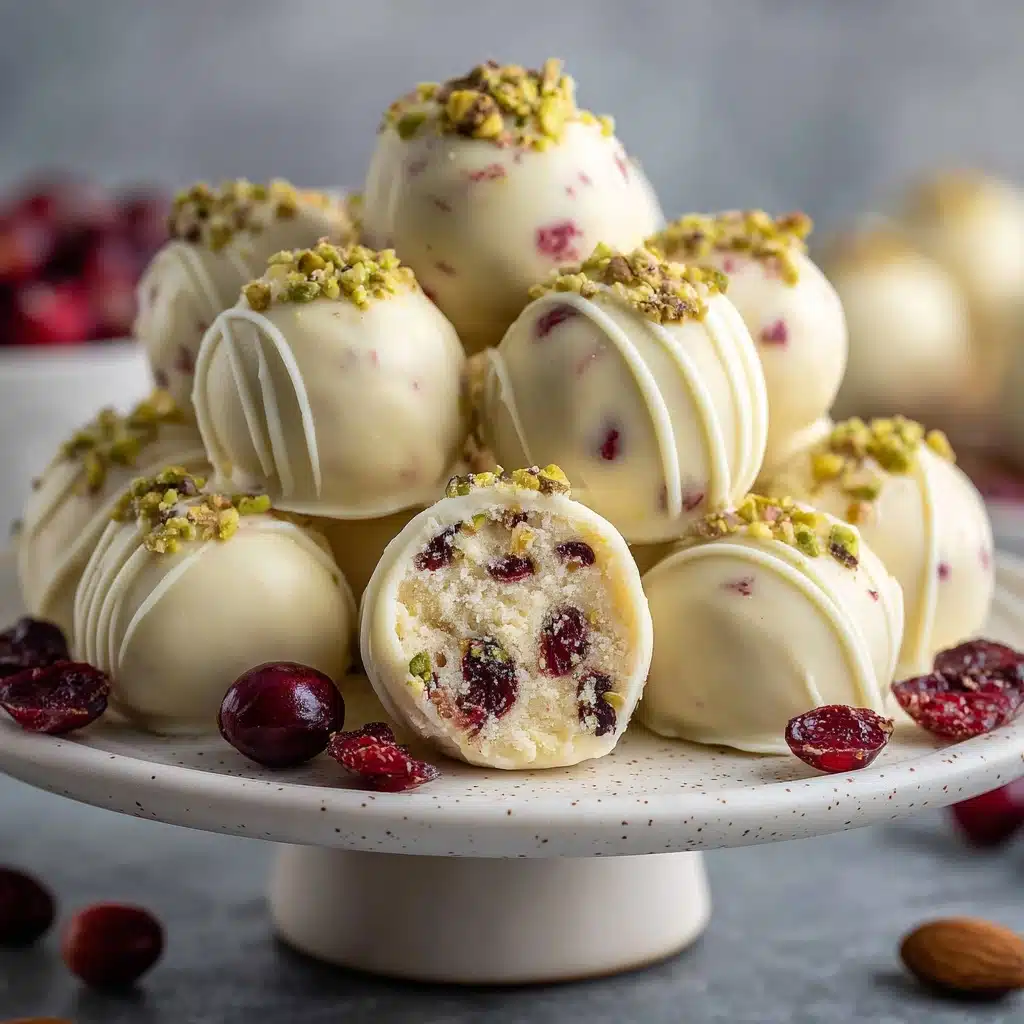Cranberry Pistachio White Chocolate Truffles Recipe - Recipe Image