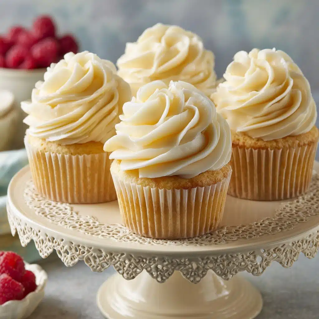 Almond Wedding Cake Cupcakes with Raspberry Filling Recipe - Recipe Image