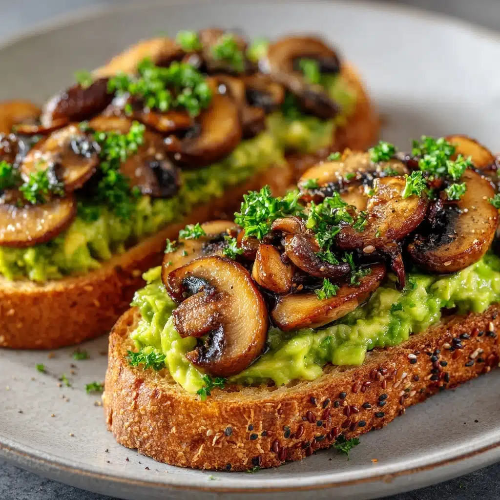 Garlicky Avocado Mushroom Toast Recipe