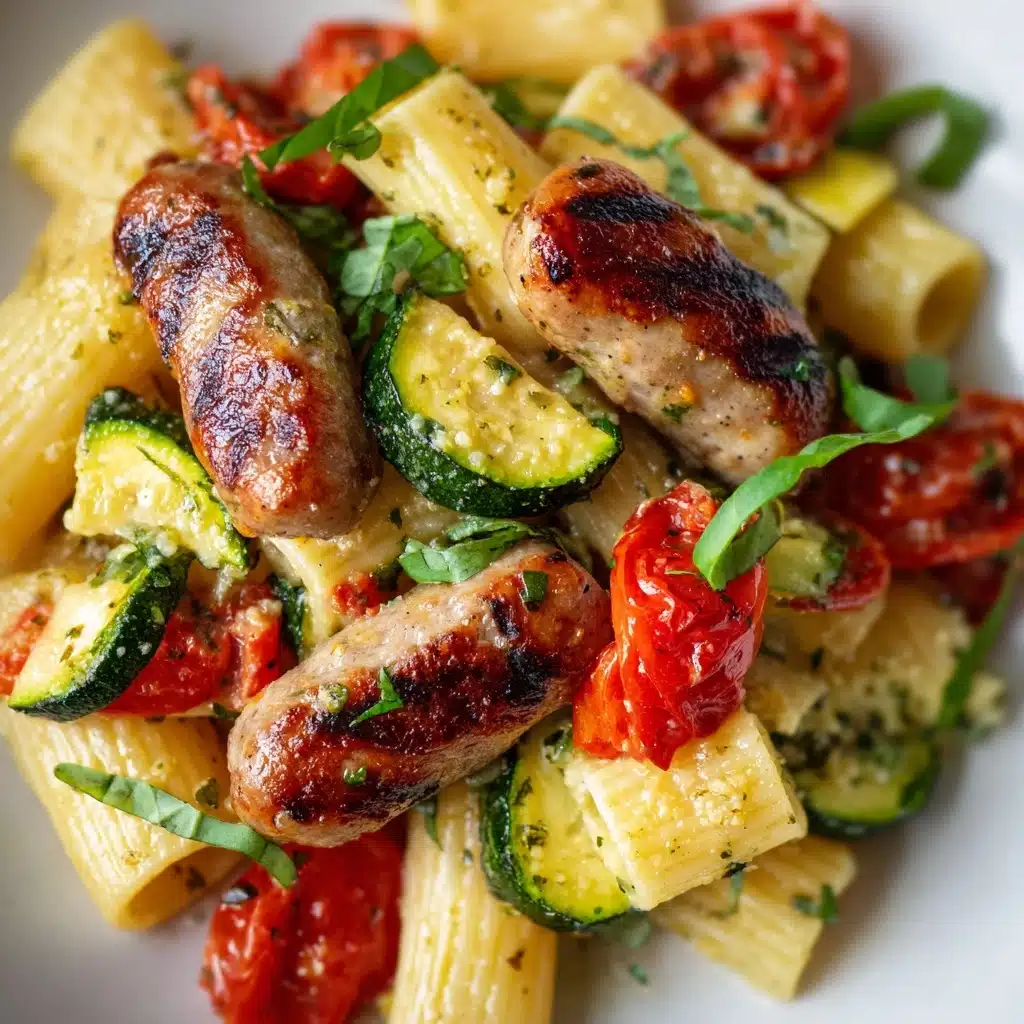 Chicken Sausages with Zucchini and Pasta Recipe - Recipe Image