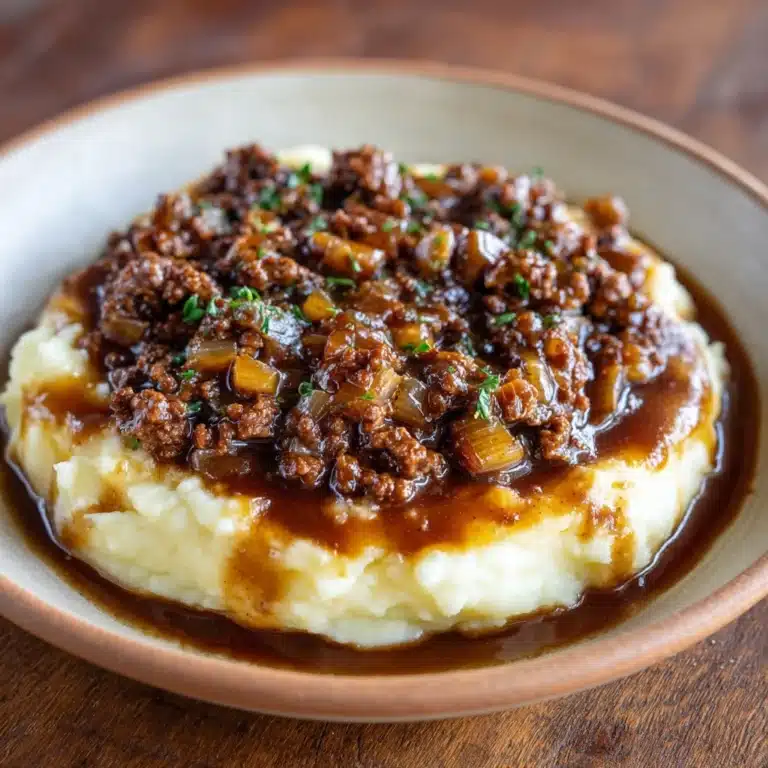 Ground Beef and Gravy Over Mashed Potatoes Recipe
