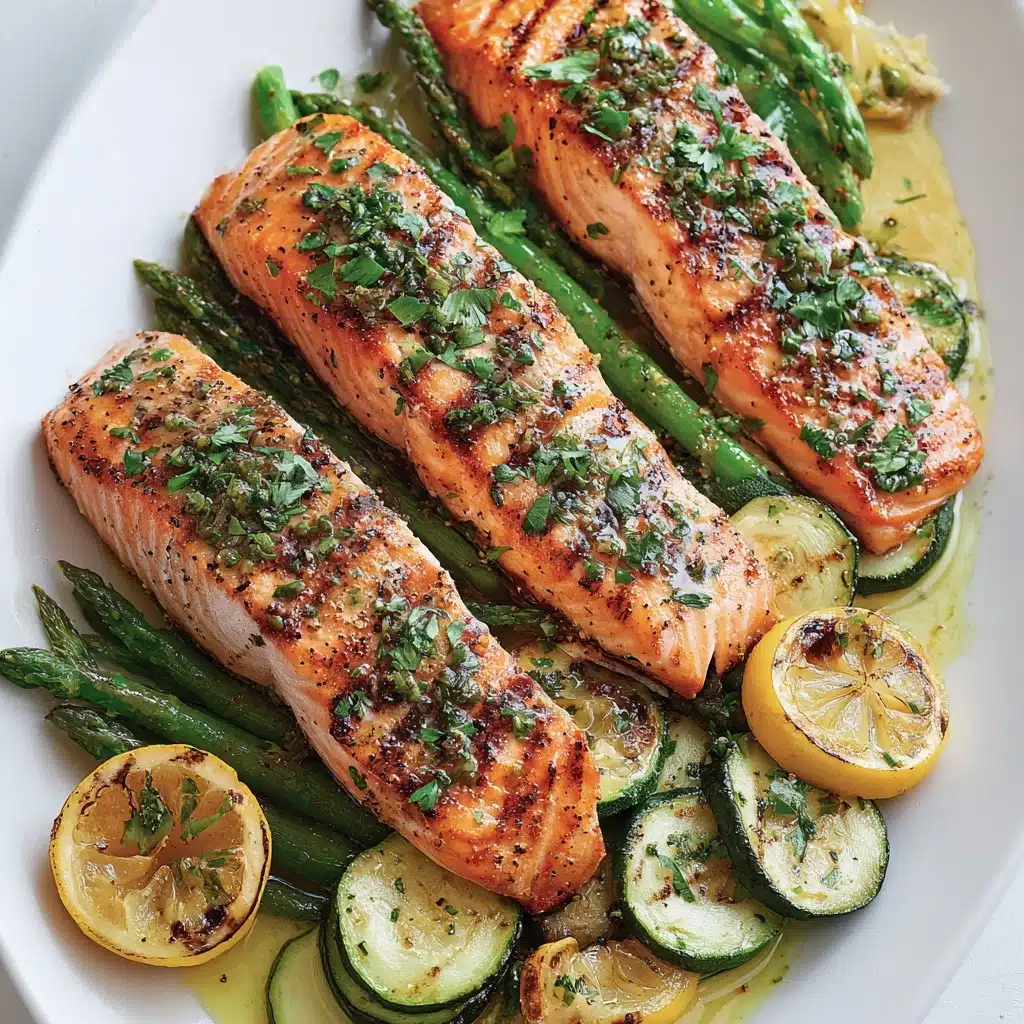 Grilled Salmon & Vegetables Recipe - Recipe Image
