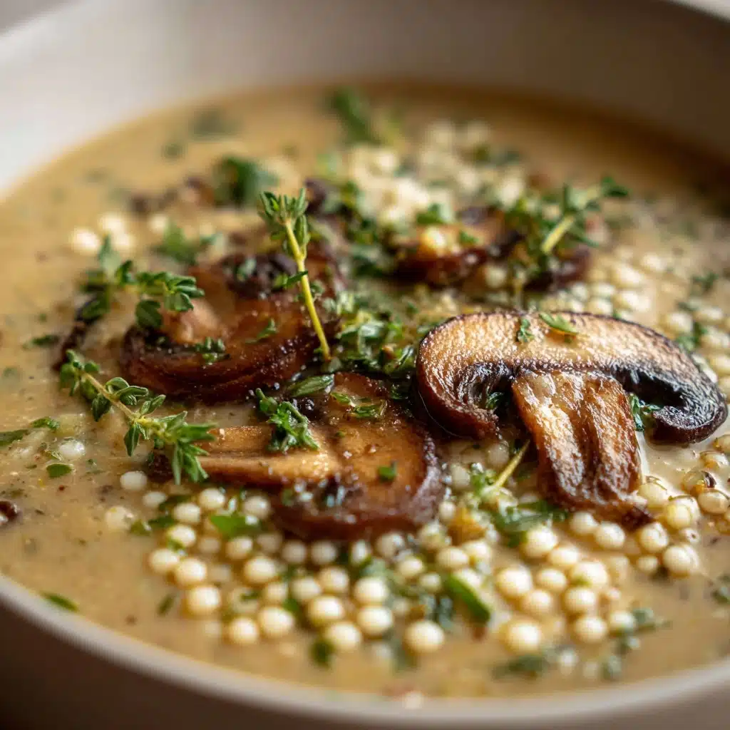 Creamy Mushroom & Pearl Couscous Soup Recipe - Recipe Image