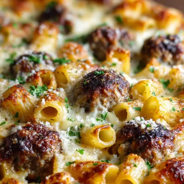 Cheesy Meatball Pasta Bake Recipe