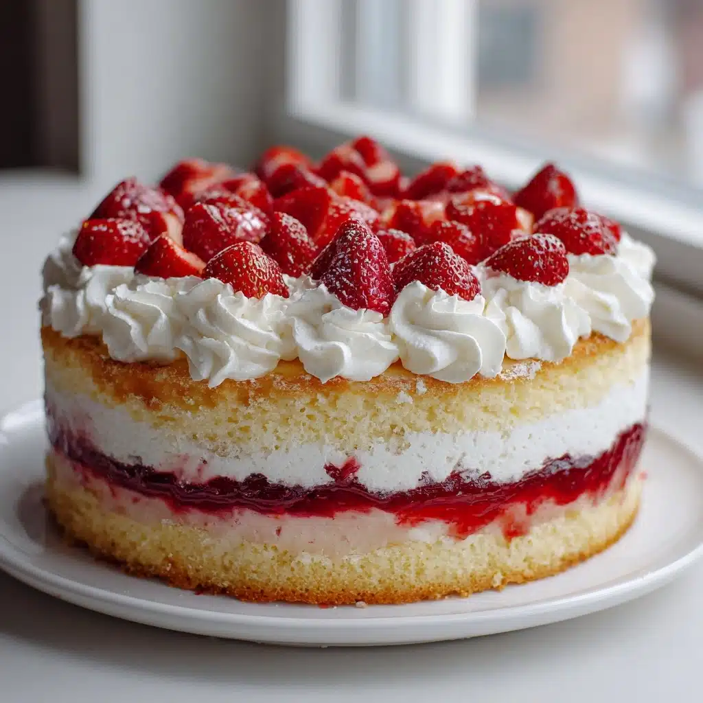Vanilla Strawberry Ombre Cake Recipe - Recipe Image