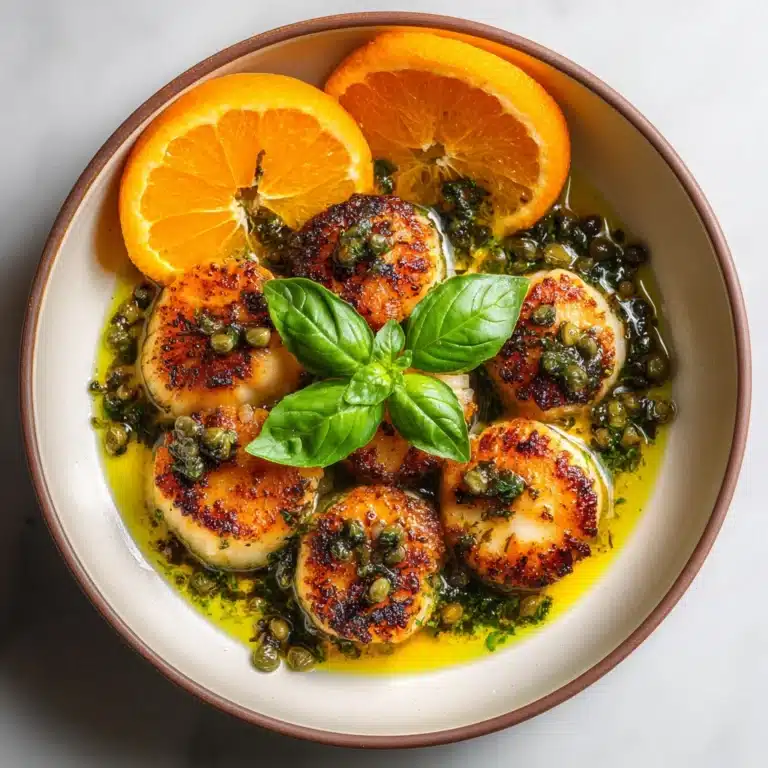 Scallops with Orange, Basil, and Caper Dressing Recipe