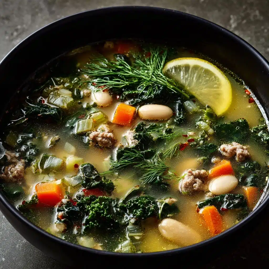 Lemon White Bean Soup with Turkey and Greens Recipe - Recipe Image