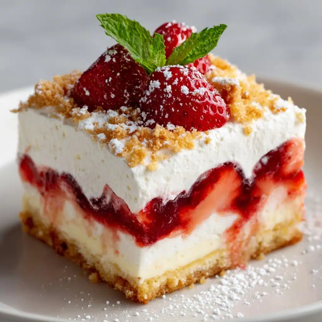 No Bake Strawberry Cheesecake Lasagna Recipe - Recipe Image