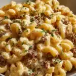 Creamy Ground Beef Alfredo Pasta Recipe