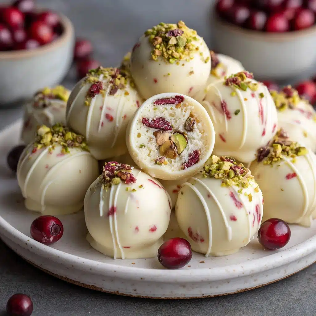 Cranberry Pistachio White Chocolate Truffles Recipe - Recipe Image