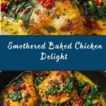 Smothered Baked Chicken with Creamed Spinach and Sun-Dried Tomatoes Recipe