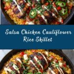 Salsa Chicken Cauliflower Rice Skillet Recipe