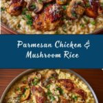 One Pot Creamy Parmesan Chicken with Mushroom Rice Recipe