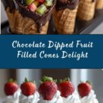 Chocolate Dipped Fruit Filled Cones Recipe