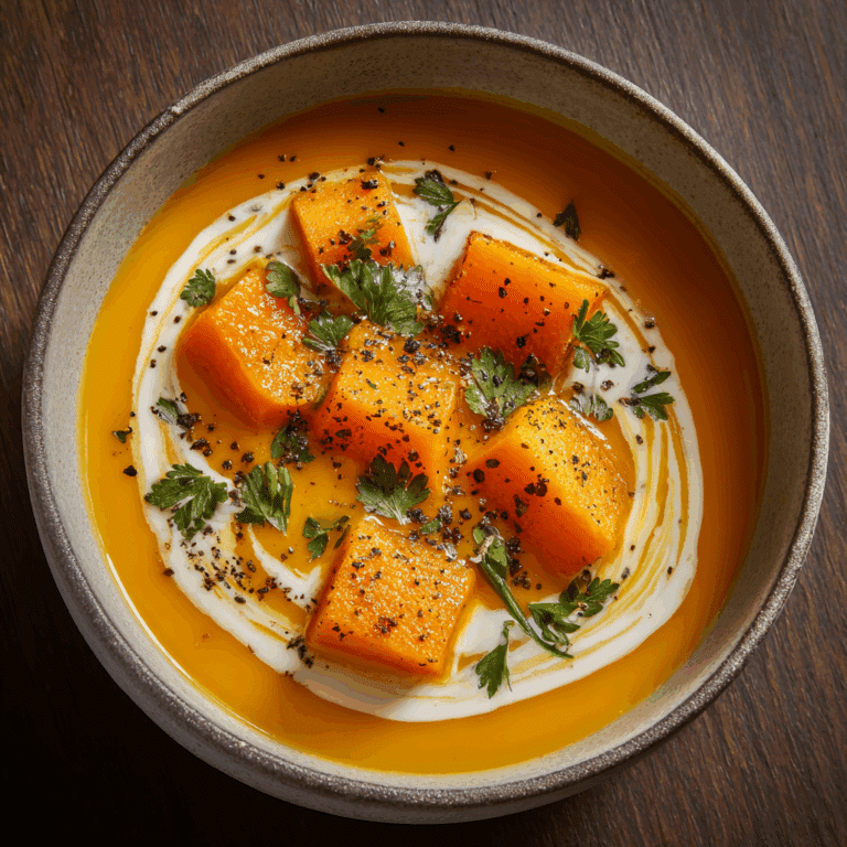 Spicy Butternut Squash Sweet Potato Soup Recipe