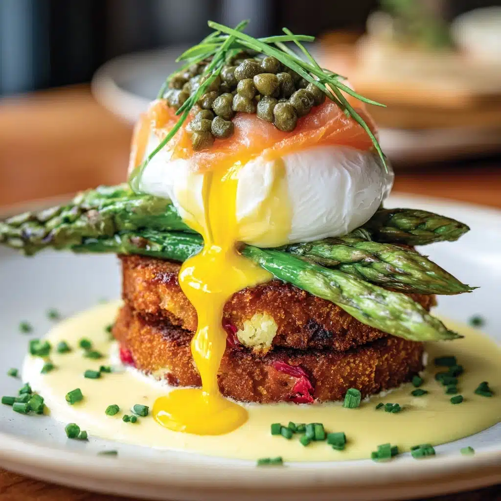 Salmon Cake Eggs Benedict Recipe - Recipe Image