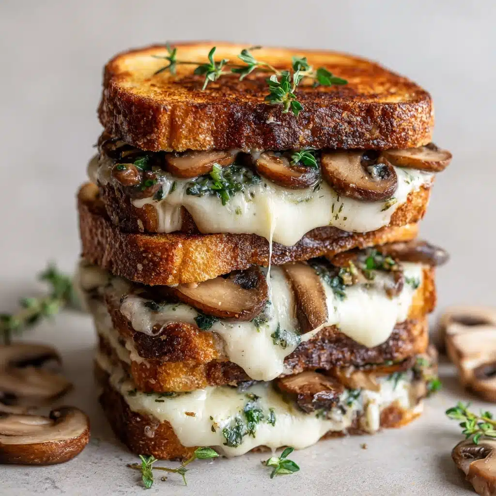 Garlic Mushroom Grilled Cheese Recipe - Recipe Image