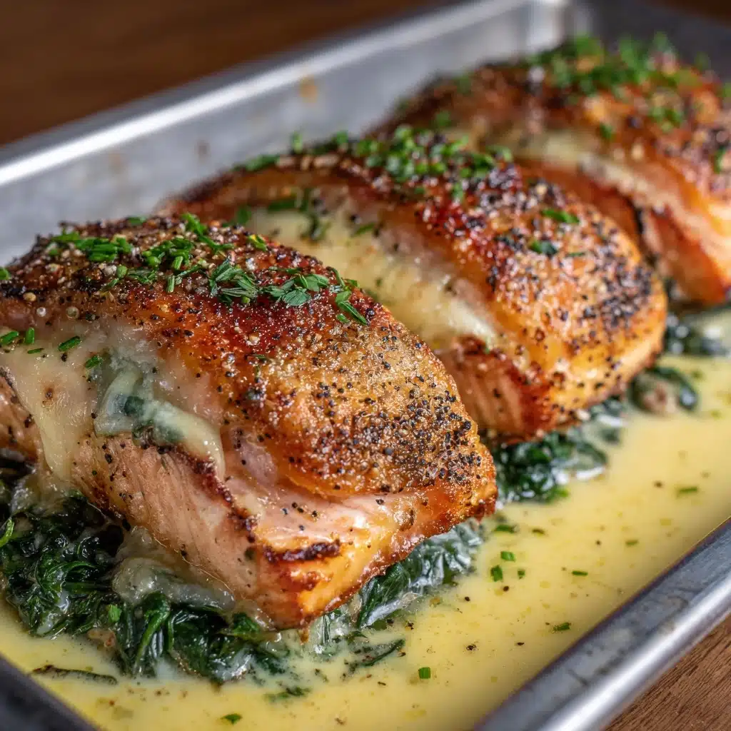 Blackened Salmon Stuffed with Spinach and Parmesan Cheese Recipe - Recipe Image