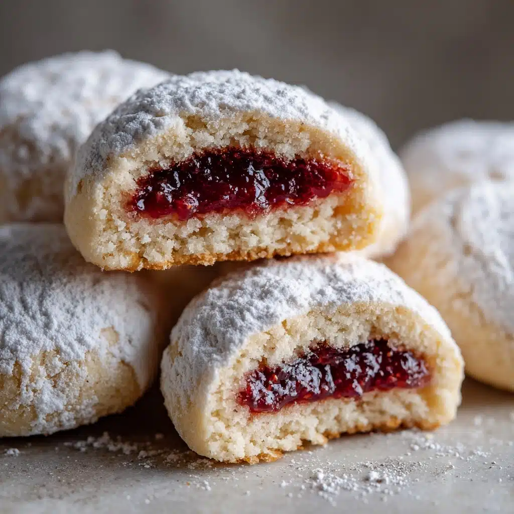 Raspberry Filled Almond Snowball Cookies Recipe - Recipe Image